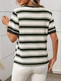Striped Short Sleeve Crew Neck T-Shirt - Update AvenueT-ShirtsTrendsi1001003973270251001003973270251ecf34ad - 792a - 4203 - adbb - 1299d859566b - Max - OriginBlack