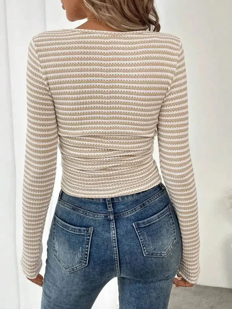 Striped Square Neck Long Sleeve T-Shirt - Update AvenueT-ShirtsTrendsi1001003398417101001003398417106a28227a57584d4786ade6d78f196369 - Max - OriginApricot