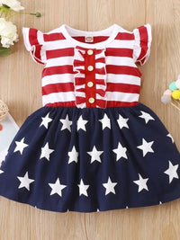 Striped & Stars Ruffled Round Neck Cap Sleeve Dress - Update AvenueHonor the Stars and StripesTrendsi10030094291150010030094291150019fa61b9 - f251 - 484d - af5b - c68d9941df7f - MaxRed/Blue/White