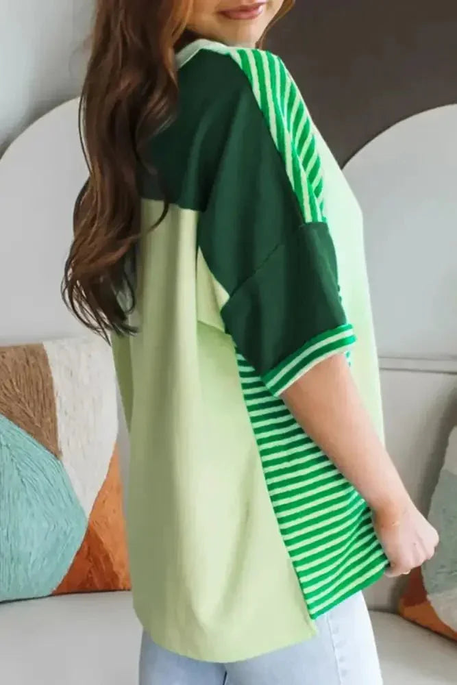 Striped Textured Half Sleeve T-Shirt - Update AvenueT-ShirtsTrendsi100100261767708100100261767708d57da57f - a514 - 455e - bdca - d59364d74eed - Max - OriginGreen