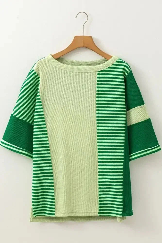 Striped Textured Half Sleeve T-Shirt - Update AvenueT-ShirtsTrendsi100100261767708100100261767708a7bcda36 - 792a - 4cf7 - 9c50 - 32a64c7fdb89 - Max - OriginGreen