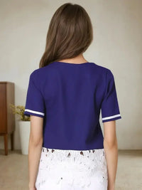 Striped Trim T-Shirt with Lace Hem Detail - Update AvenueT-ShirtsTrendsi100100029061183100100029061183cac4ec17 - 97f9 - 4cc3 - bf1b - 16979823ede9 - Max - OriginNavy