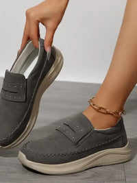 Studded Round Toe Platform Slip-Ons