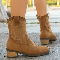 Suede Block Heel Boots