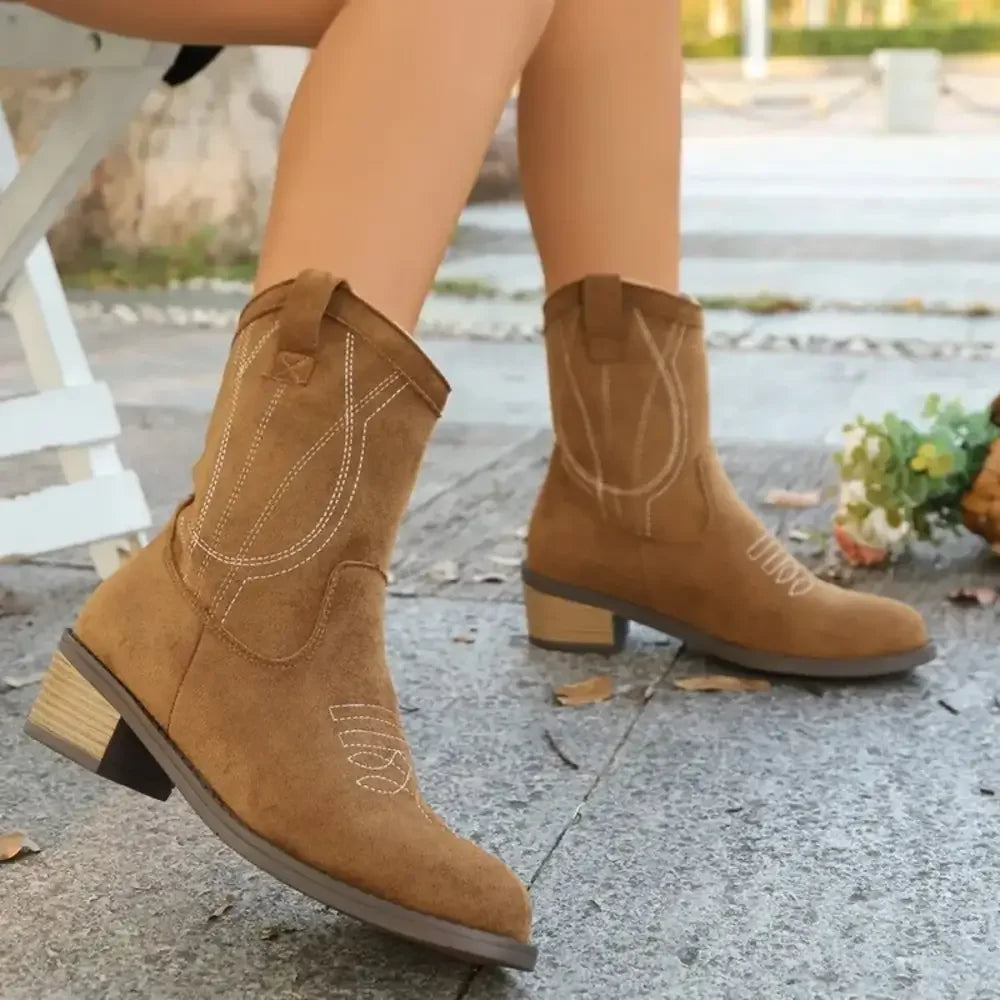 Suede Block Heel Boots