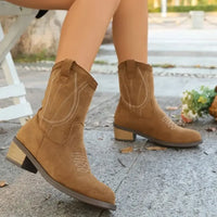 Suede Block Heel Boots