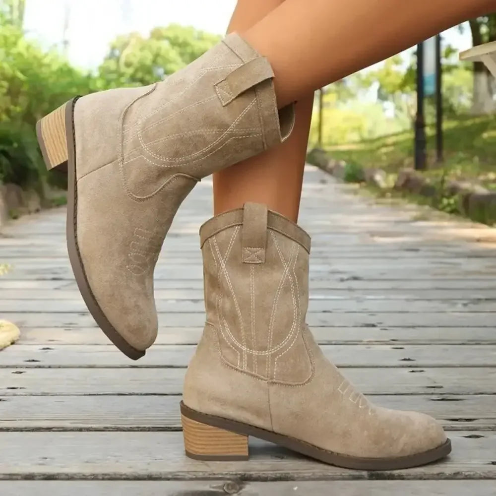 Suede Block Heel Boots
