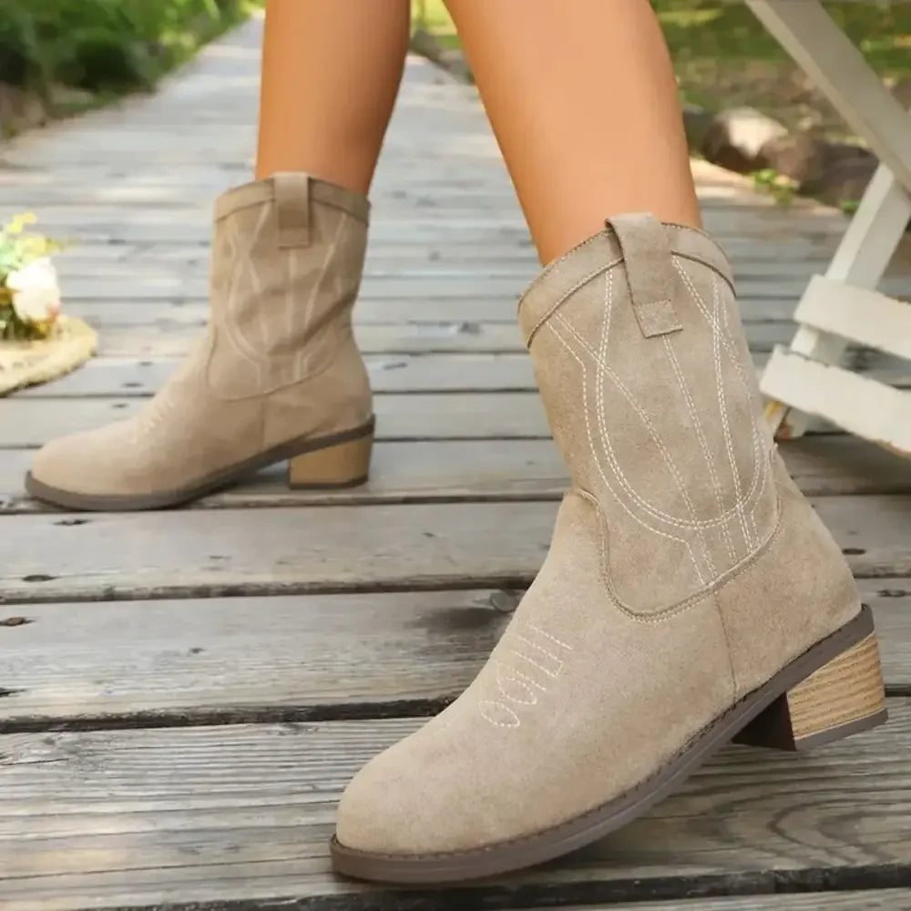 Suede Block Heel Boots