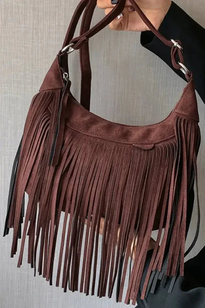 Suede Fringe Adjustable Strap Shoulder Bag - Update AvenueVacation StyleTrendsi100700447223014100700447223014bf97461b - dccf - 4698 - a9d4 - 2f4a2faea624 - MaxDark Brown