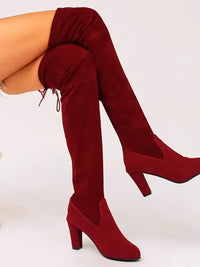 Suede Over-The-Knee High Heel Boots
