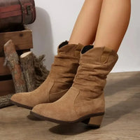 Suede Western Block Heel Ankle Boots - Update AvenueTrendsi100600767051903100600767051903Suede Western Block Heel Ankle BootsDark Brown