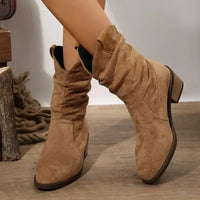 Suede Western Block Heel Ankle Boots - Update AvenueTrendsi100600767054250100600767054250Suede Western Block Heel Ankle BootsKhaki