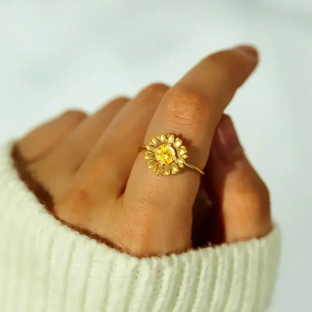 Sunflower Zircon 925 Sterling Silver Ring - Update AvenueRingTrendsi100500078181089100500078181089Sunflower Zircon 925 Sterling Silver RingGold