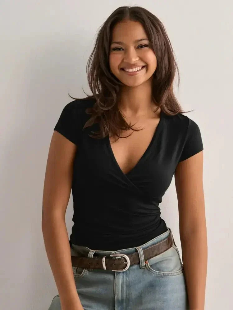 Surplice Short Sleeve T-Shirt - Update AvenueT-ShirtsTrendsi10010029422487210010029422487208e54713 - 4736 - 4367 - 8398 - 212ed2d6fc6a - Max - OriginBlack