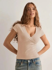 Surplice Short Sleeve T-Shirt - Update AvenueT-ShirtsTrendsi100100294225189100100294225189ed91ab3a - 1091 - 409d - 8ddd - b53e40df7939 - Max - OriginTan