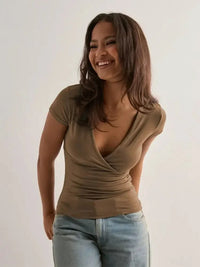 Surplice Short Sleeve T-Shirt - Update AvenueT-ShirtsTrendsi1001002942275121001002942275127a1e20c4 - 33be - 4aaa - 97a8 - 46422b1606fa - Max - OriginBrown