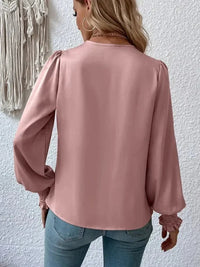 Surplice Smocked Lantern Sleeve Blouse - Update AvenueTrendsi100101420282295100101420282295c60e45146e2743fba34defc3e4fdc3d3 - MaxLight Mauve