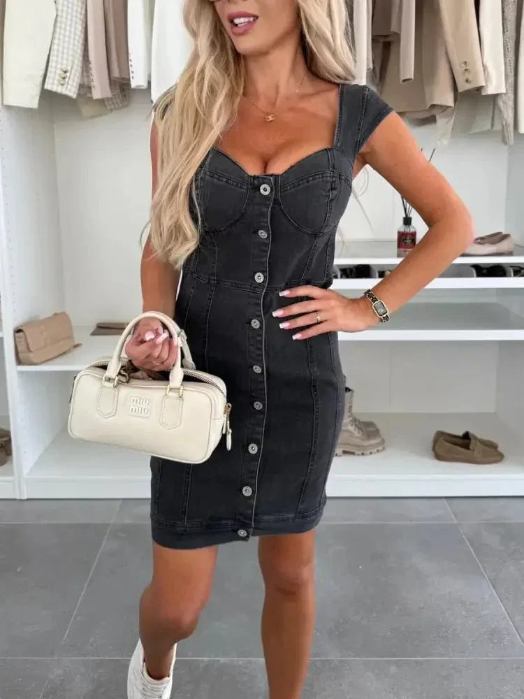 Sweetheart Neck Cap Sleeve Denim Dress - Update AvenueDenim Dresses & SkirtsTrendsi1001000831401221001000831401228ed6527c - b532 - 4c29 - 84d7 - e80a3ab98f2d - Max - OriginBlack
