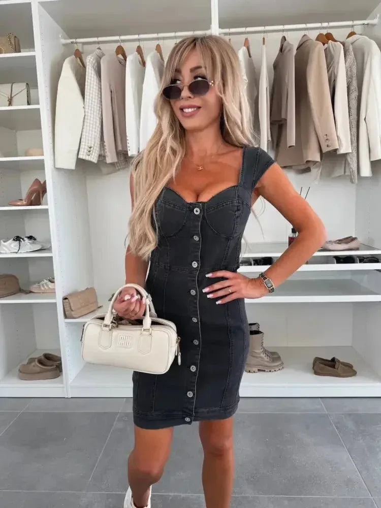 Sweetheart Neck Cap Sleeve Denim Dress - Update AvenueDenim Dresses & SkirtsTrendsi100100083140122100100083140122a5b7c4b9 - 52cd - 488d - b308 - 54d9d81a9123 - Max - OriginBlack