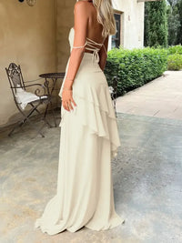 Sweetheart Neck Ruffled Maxi Cami Dress