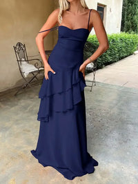 Sweetheart Neck Ruffled Maxi Cami Dress