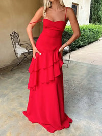 Sweetheart Neck Ruffled Maxi Cami Dress