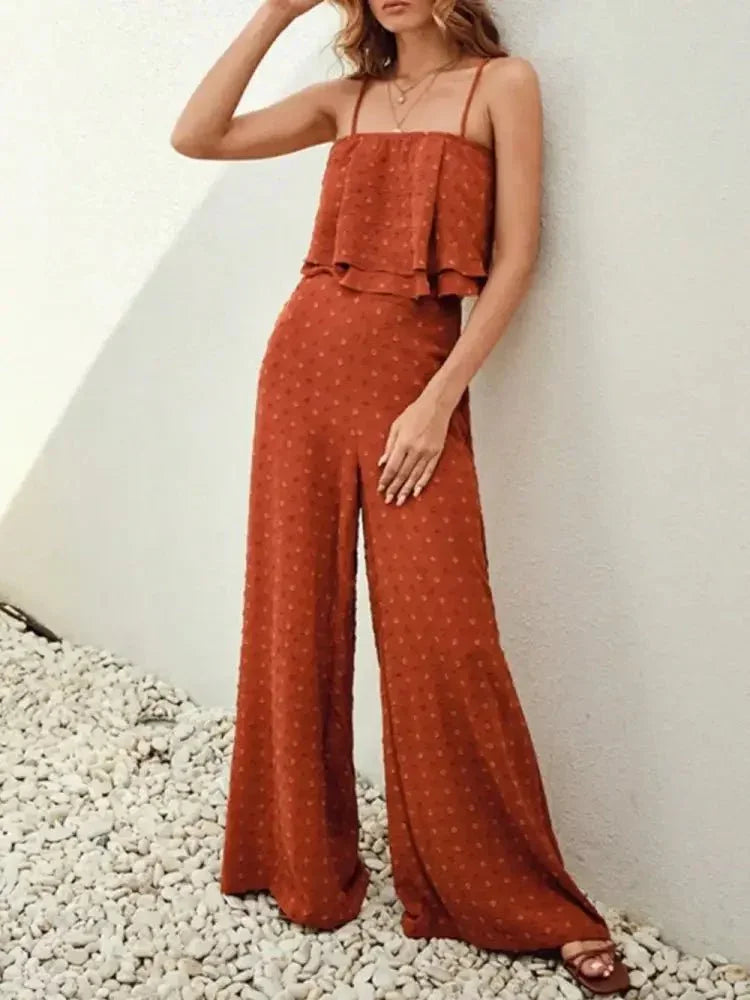 Swiss Dot Layered Cami and Pants Set - Update AvenueBoho VibesTrendsi1001008401499011001008401499018a9d6968 - 9602 - 4057 - a428 - e6fa63fdeefc - MaxOrange - Red