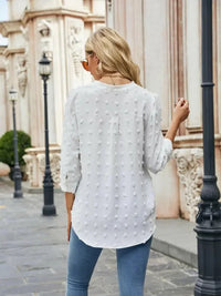 Swiss Dot Notched Neck Blouse - Update AvenueTrendsi100101352092933100101352092933a80950a00b564ed1b3063aad7301b6c6 - MaxWhite