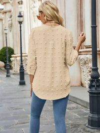 Swiss Dot Notched Neck Blouse - Update AvenueTrendsi100101352094431100101352094431f46001d215f749b8b1043a001276449b - MaxSand