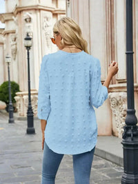 Swiss Dot Notched Neck Blouse - Update AvenueTrendsi1001013520967751001013520967758af452c726134a5a8c2504a1f5ffc16d - MaxPastel Blue