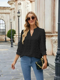 Swiss Dot Notched Neck Blouse - Update AvenueTrendsi1001013520983401001013520983409a5bdee320a74a73b8705a1157cec2d8 - MaxBlack