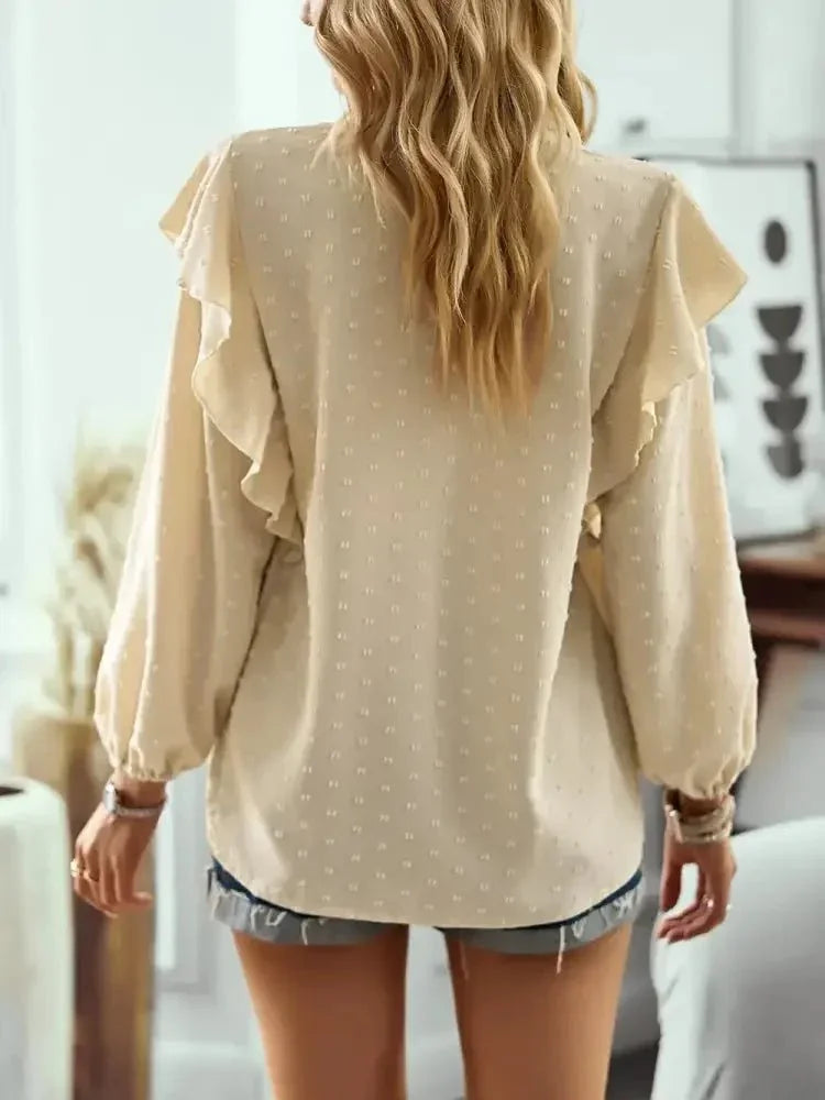 Swiss Dot Ruffled Long Sleeve Blouse - Update AvenueT-ShirtsTrendsi1001014157051301001014157051301d9327cc - f6dc - 49ae - ab62 - bd5c6abbe77c - MaxPastel Yellow