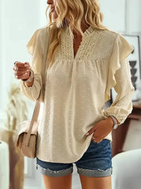 Swiss Dot Ruffled Long Sleeve Blouse - Update AvenueT-ShirtsTrendsi1001014157051301001014157051305f6af5fc - 8168 - 44e7 - a7b7 - f2bb42bf1cfa - MaxPastel Yellow