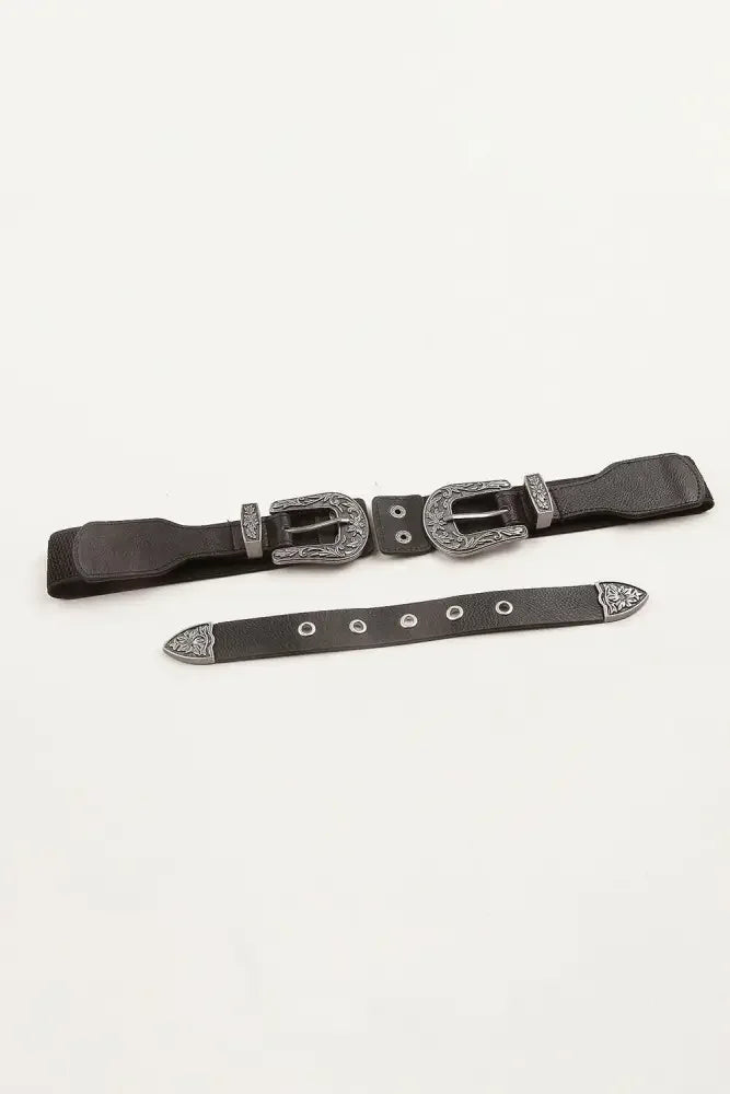 Symmetrical Zinc Alloy Buckle PU Leather Belt