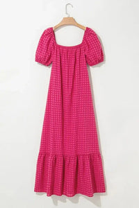 SYNZ Gingham Check Bubble Sleeve Ruffled Maxi Dress - Update AvenueTrendsi1001009483731481001009483731484e56850b - ee9c - 4d65 - b5c8 - 7d4f3f58206d - Max - OriginStrawberry