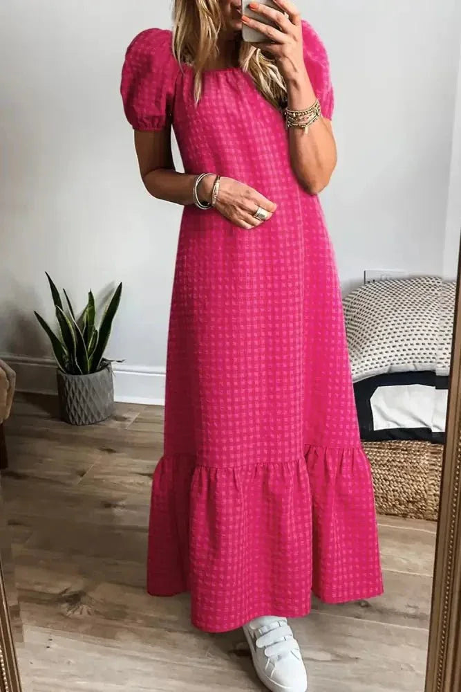 SYNZ Gingham Check Bubble Sleeve Ruffled Maxi Dress - Update AvenueTrendsi10010094837314810010094837314824fa2ad5 - a3ab - 47d5 - 99d8 - c711fcfbe053 - Max - OriginStrawberry