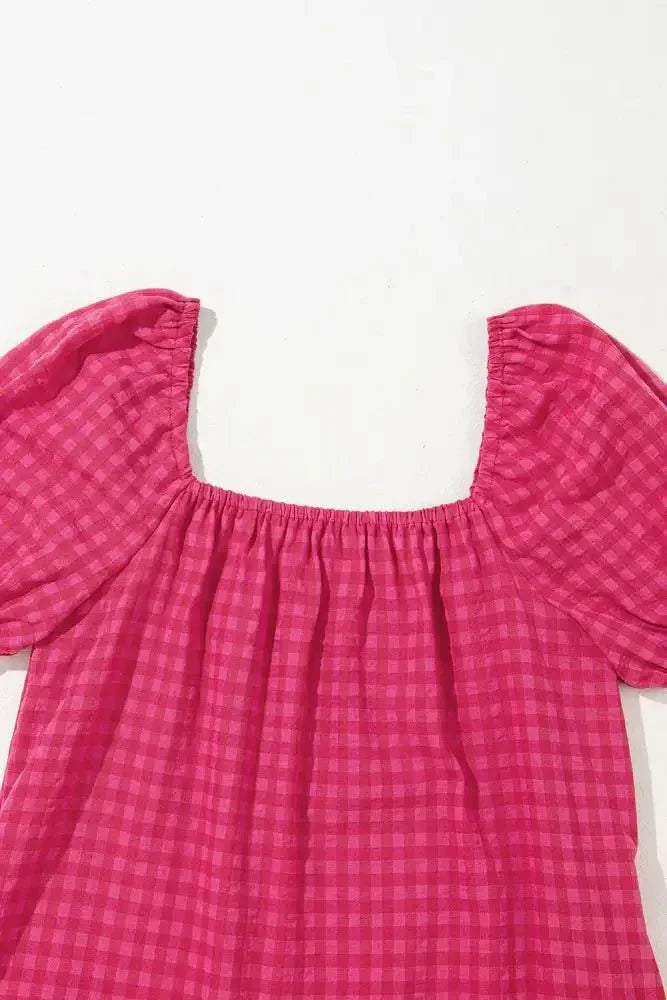 SYNZ Gingham Check Bubble Sleeve Ruffled Maxi Dress - Update AvenueTrendsi10010094837314810010094837314805a47495 - b6a3 - 49b4 - 9d5f - 4af7016dcc59 - Max - OriginStrawberry