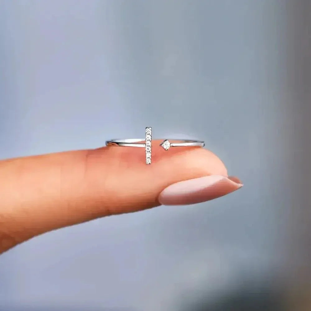 T Shape Inlaid Zircon 925 Sterling Silver Open Ring - Update AvenueRingTrendsi100500488991879100500488991879T Shape Inlaid Zircon 925 Sterling Silver Open RingSilver
