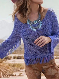Tassel Boat Neck Knit Cover Up - Update AvenueFestival VibesTrendsi10010043008177010010043008177073ec4a38 - 6348 - 44a6 - 80ca - ed880c032ce3 - MaxElectric Purple