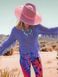 Tassel Boat Neck Knit Cover Up - Update AvenueFestival VibesTrendsi100100430081770100100430081770e974fb38 - 98d8 - 4079 - 99a2 - d8b8708ee7cf - MaxElectric Purple