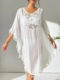Tassel Cutout Scoop Neck Cover - Up Dress - Update AvenueBoho VibesTrendsi10010020921373510010020921373540afb5d9 - 12db - 4188 - b5b7 - 8dc03620c00f - MaxWhite