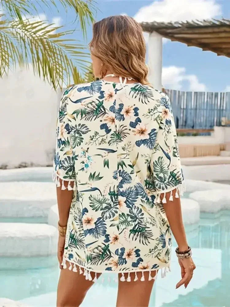 Tassel Printed Open Front Half Sleeve Cover - Up - Update AvenueTrendsi100100115781198100100115781198a16d0cb9 - 8288 - 452f - aa72 - b51db5c74c5b - MaxPastel Yellow