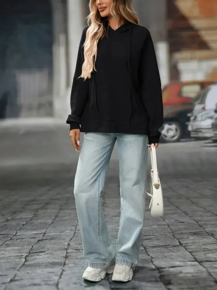 Textured Drawstring Long Sleeve Hoodie - Update AvenueDaily EssentialsTrendsi100100484101344100100484101344bfd00d83 - d480 - 43bb - bad6 - 584e3e51cca1 - Max - OriginBlack