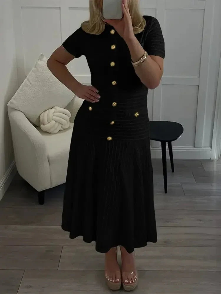 Textured Knit Short Sleeve Dress - Update AvenueCasual DressesTrendsi100100251965595100100251965595Textured Knit Short Sleeve DressBlack