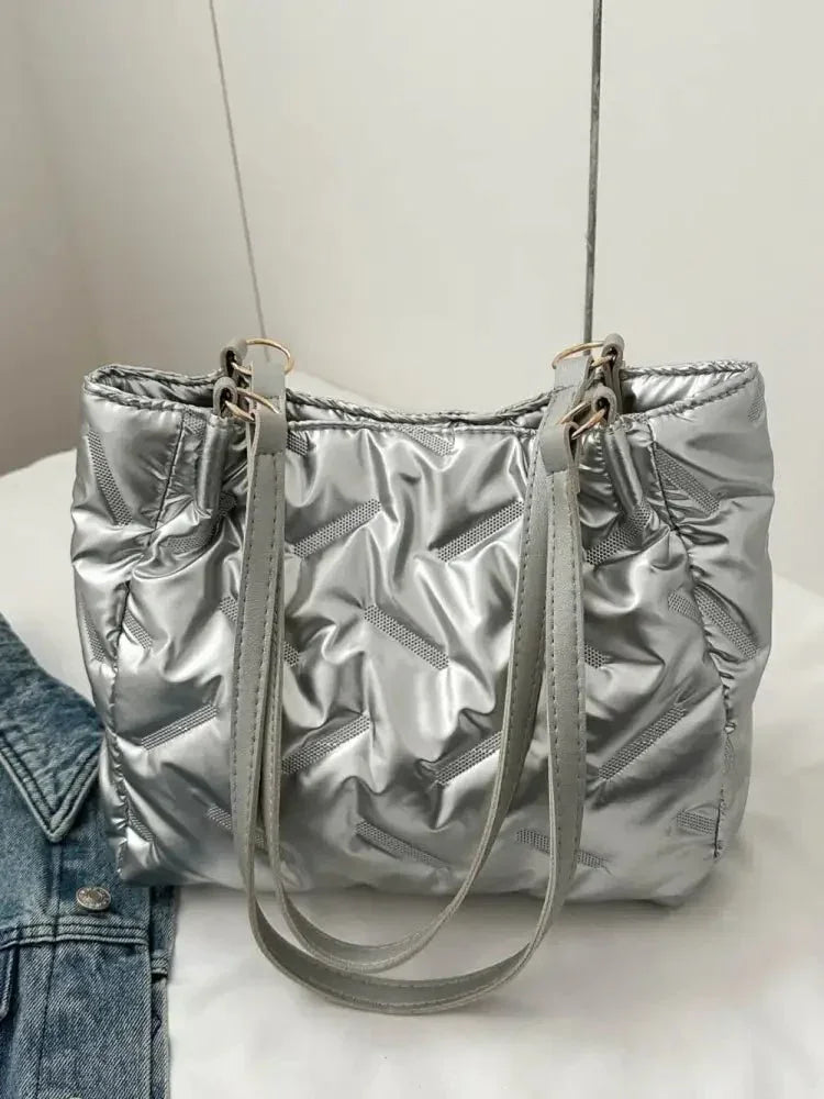Textured Polyester Shoulder Bag - Update AvenueFestival VibesTrendsi100700079701658100700079701658d9bdbd58 - d2ff - 40d6 - a8ed - 2b9d02f260ed - MaxSilver