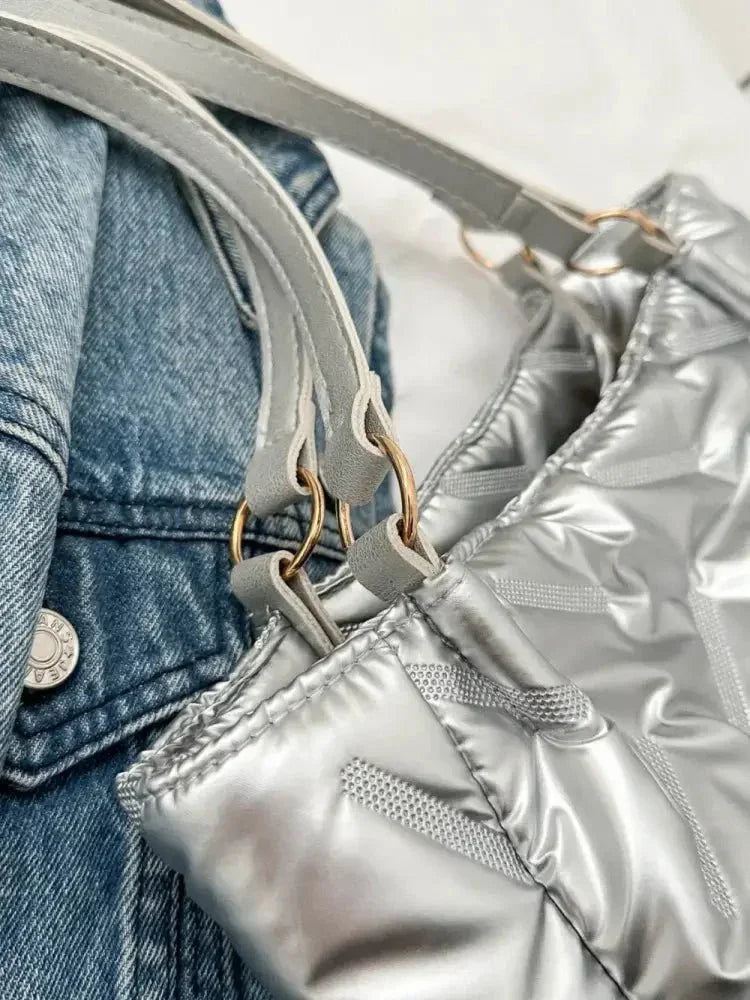Textured Polyester Shoulder Bag - Update AvenueFestival VibesTrendsi1007000797016581007000797016583fd423cc - b4be - 469d - bedf - fa42ec17959d - MaxSilver