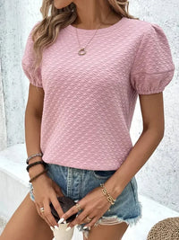 Textured Puff Sleeve T-Shirt - Update AvenueT-ShirtsTrendsi1001005876267901001005876267907347a37a23524d409f2a60ee85863d55 - Max - OriginDusty Pink