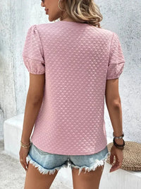 Textured Puff Sleeve T-Shirt - Update AvenueT-ShirtsTrendsi1001005876267901001005876267906b39449d070f47db9137aafb03c6d68c - Max - OriginDusty Pink