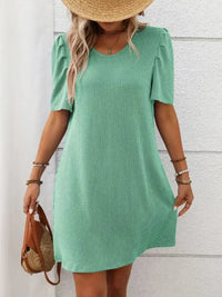 Textured Round Neck Short Sleeve Mini Dress - Update AvenueEffortless Elegance: DressesTrendsi1001004531711821001004531711821d1b17a5 - a1fc - 491e - b295 - 8c9b75d3f4b2 - MaxGum Leaf