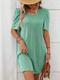 Textured Round Neck Short Sleeve Mini Dress - Update AvenueEffortless Elegance: DressesTrendsi10010045317118210010045317118253bb1db4 - 867c - 4c64 - aa9c - 58d7f3045a07 - MaxGum Leaf